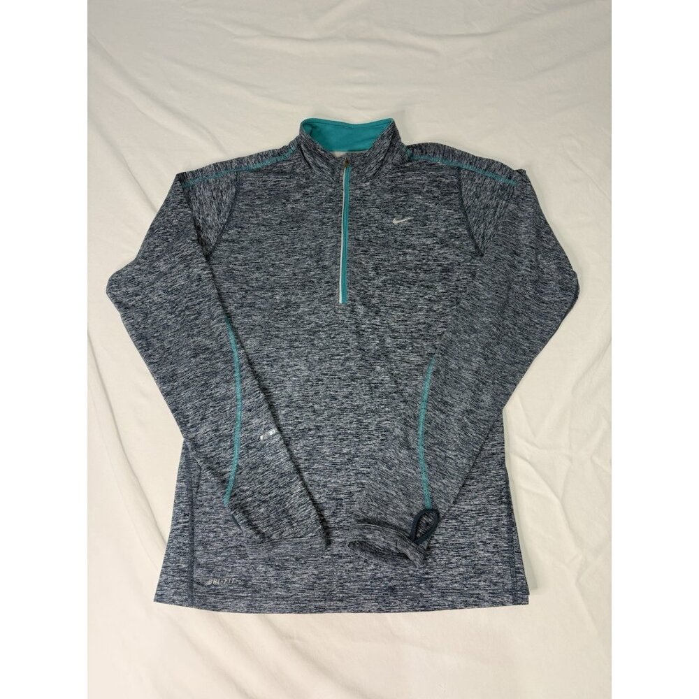 Women’s NIKE Dri Fit 1/4 Zip Long Sleeve Running Shirt MEDIUM Slate
